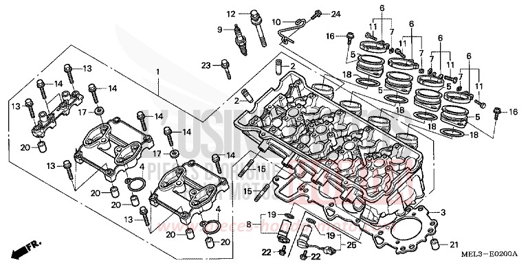 CYLINDER HEAD for CBR1000RR Fireblade PEARL FADELESS WHITE (NH341KB) from 2004